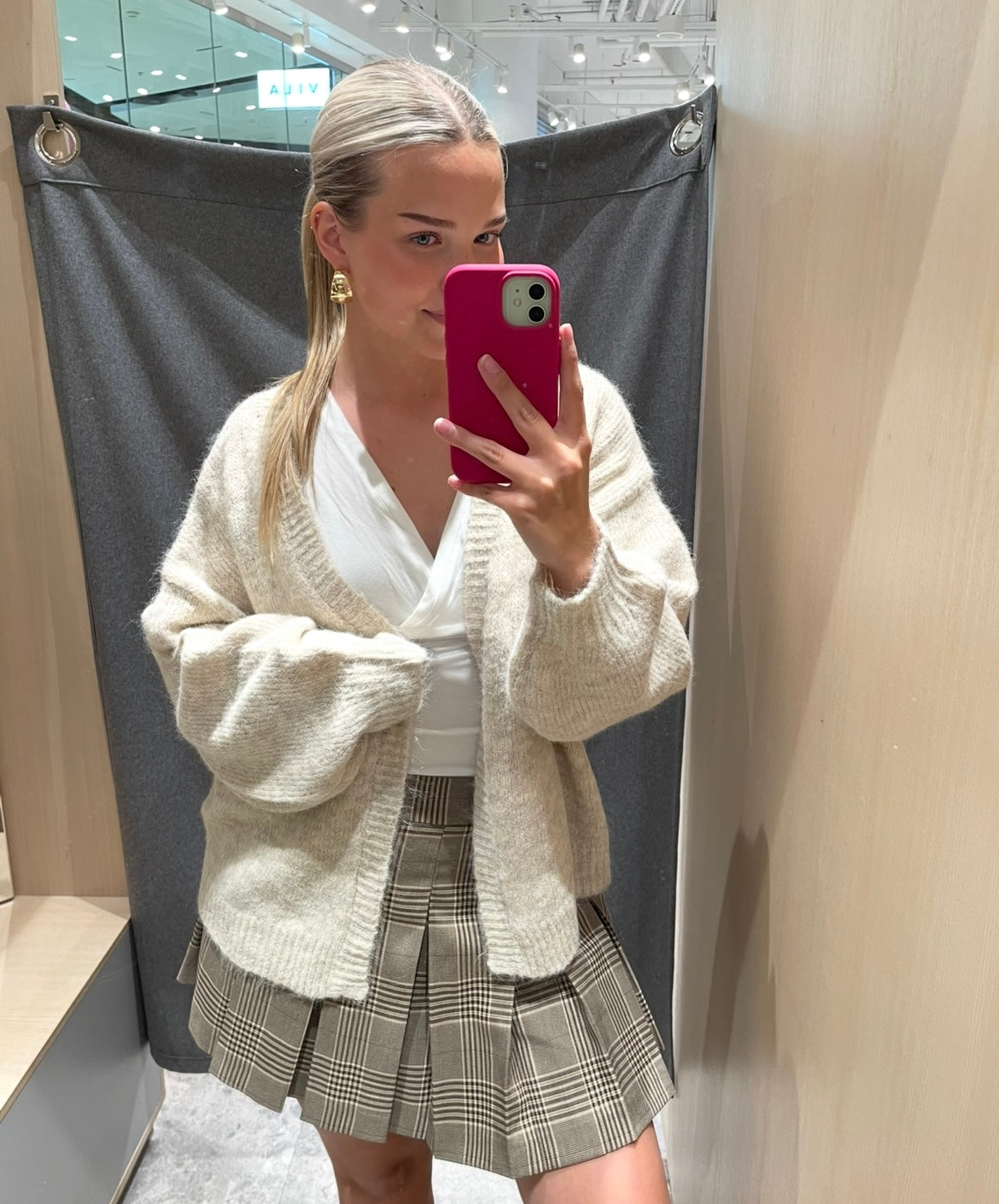 VILAMPE Knitted Cardigan - Super Light Natural Melan